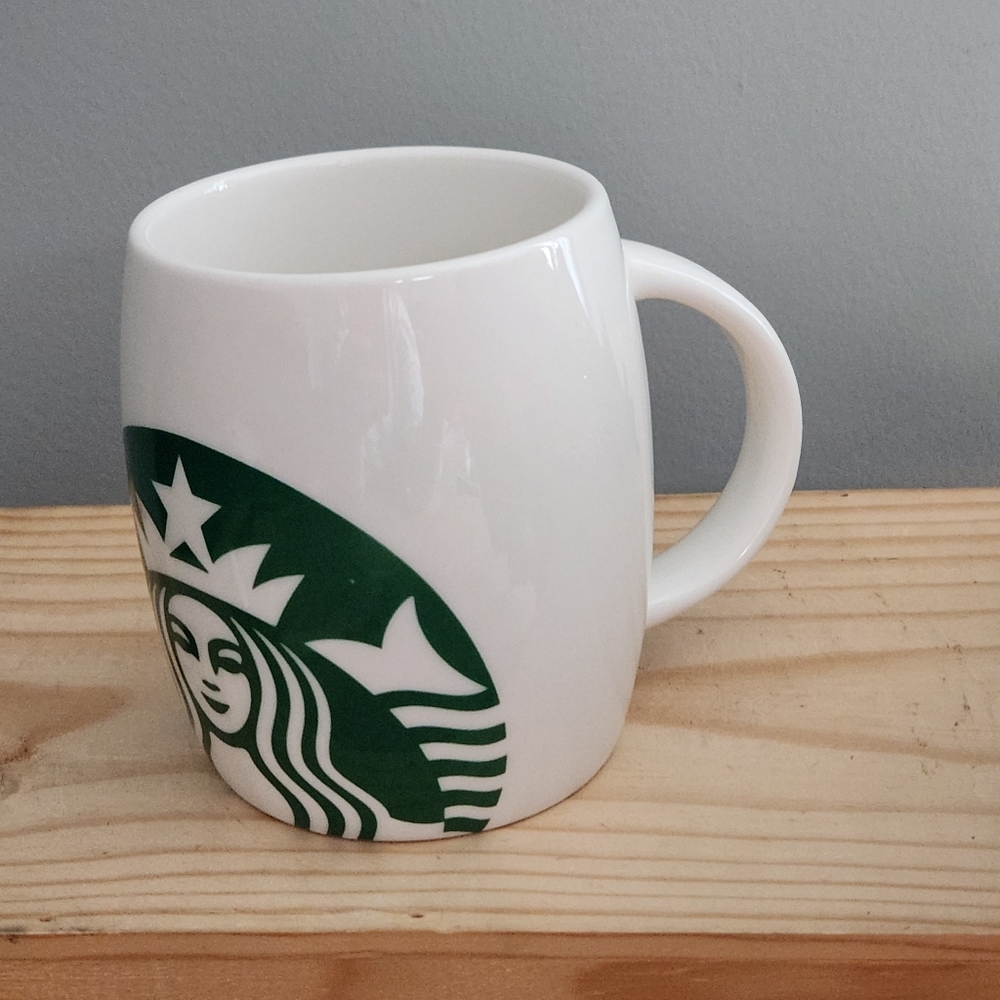 Starbucks 2010 Classic Logo Barrel Shaped Ceramic Mug